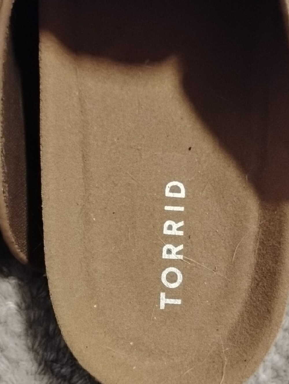 torrid Tan Faux Suede Slip-On Mules with Silver Buckle - Picture 2 of 5
